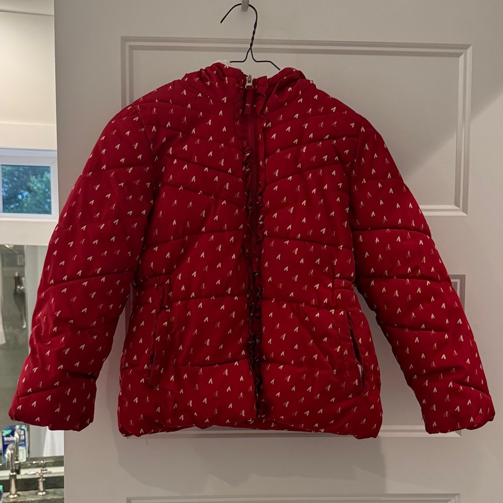 Pink Platinum Red Puffer Jacket for Kids
